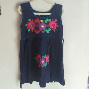 Floral Embroidered Sleeveless Dress From Mexico 4T